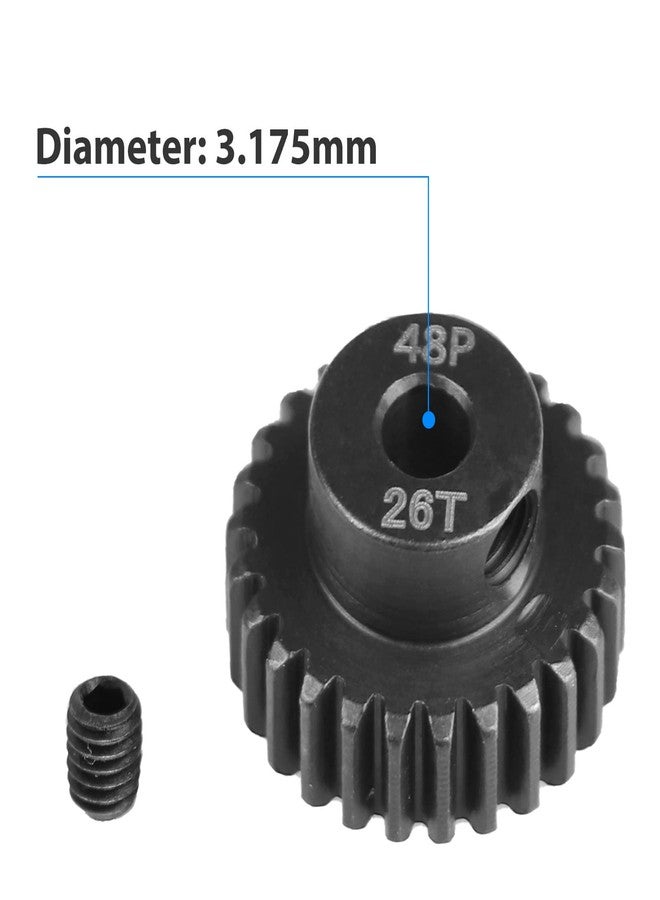 AIMROCK 5-Pack 48P RC Motor Pinion Gears Set: 22T 23T 24T 25T 26T Upgrade Parts for 1/10 RC Car 3.175mm Shaft Motor - Image 3
